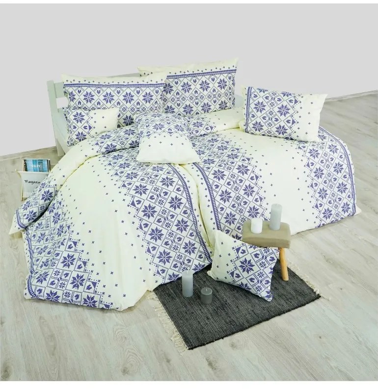 EMI Etno kék ágyneműhuzat, A standard egyszemélyes ágy szett tartalma: 1x 140x200 + 1x 70x90