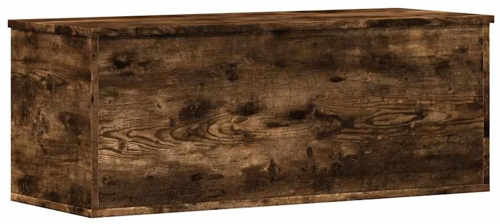 füstös tölgy színű szerelt fa tárolóláda 90 x 35 x 35 cm