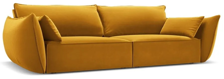 Mustársárga bársony kanapé 208 cm Vanda – Mazzini Sofas