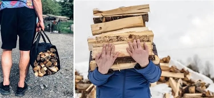 ISO Tűzifa táska 100x45cm, fekete, 8791