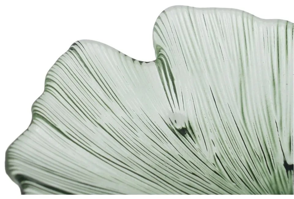 Üveg dekoratív tálca 16x17 cm Gingko – Ixia