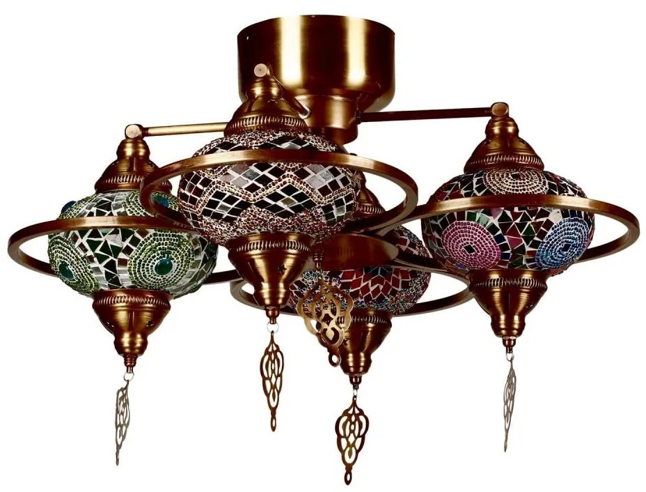 Felületre szerelhető csillár  YENI 4xE27/40W/230V réz