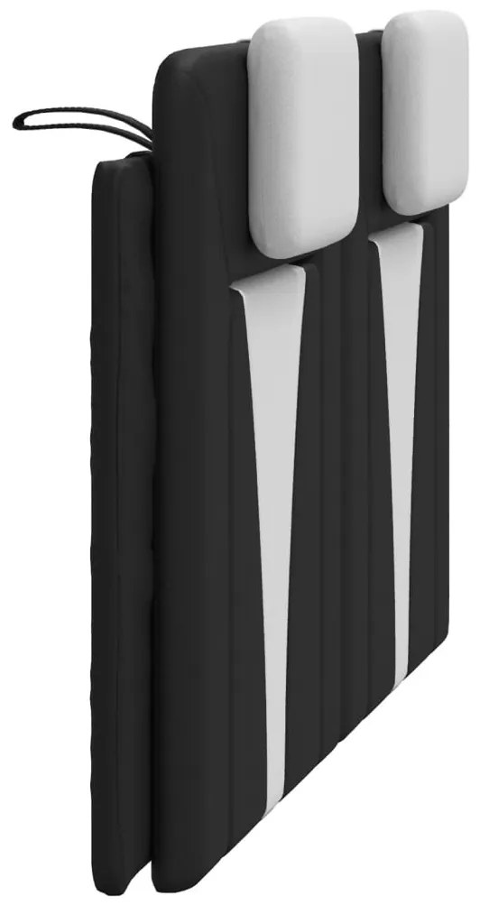 fekete és fehér műbőr fejtámla párna 140 cm