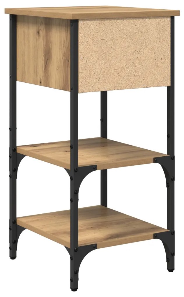 Éjjeli Szekrények 2 db Kézműves Tölgy 34x36x70 cm Műanyag Fa