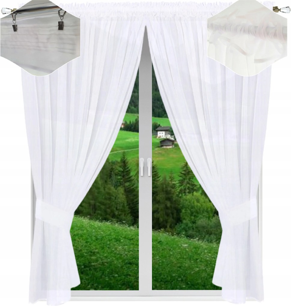 Kész függöny sima 220x300 balkonra nappaliba, fehér készfüggöny