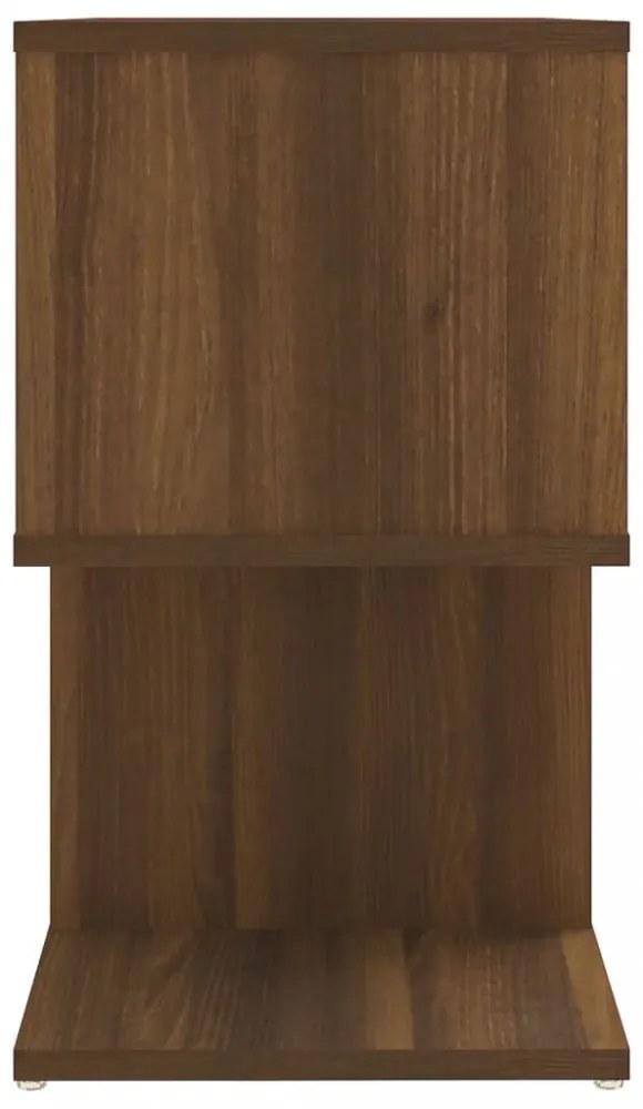2 db barna tölgy színű szerelt fa éjjeliszekrény 50x30x51,5 cm