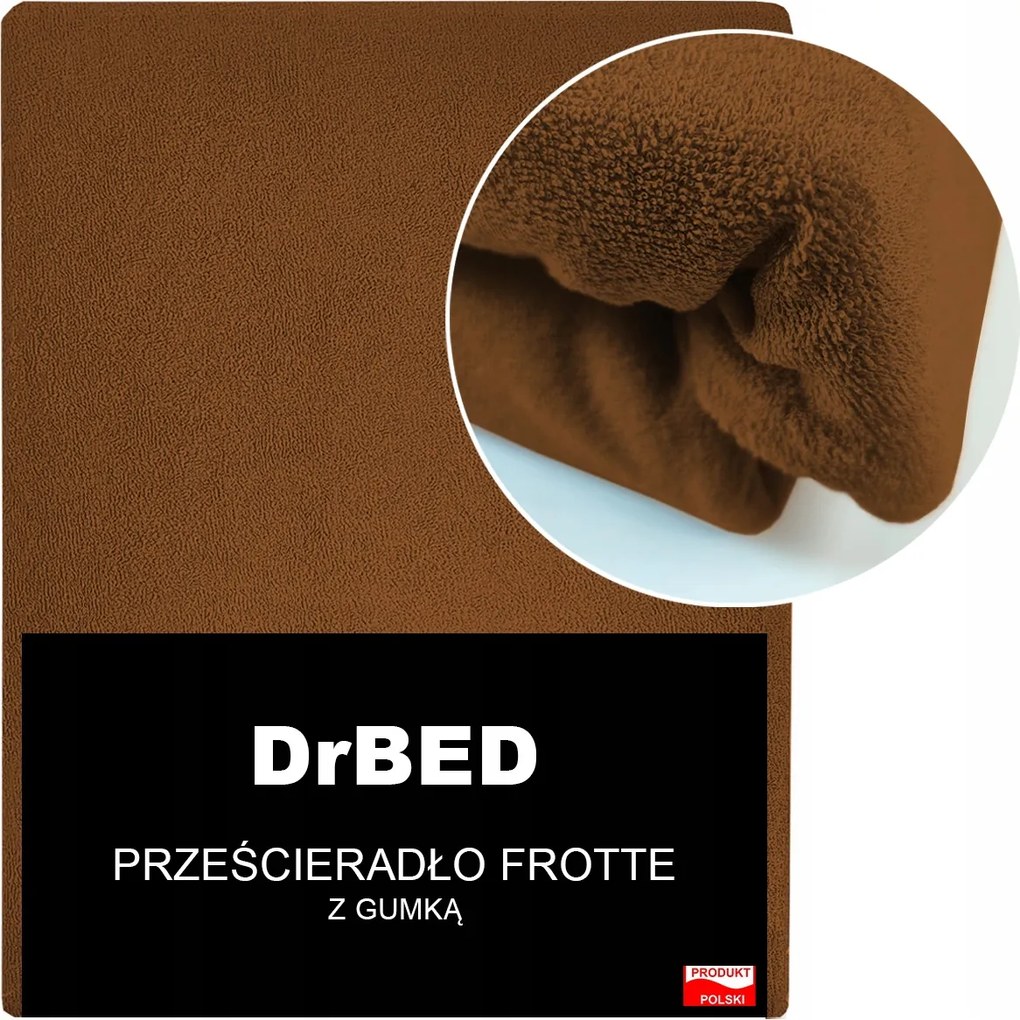 Gumis lepedő 90 x 200 Frottír Húsos Puha Barna Lengyel
