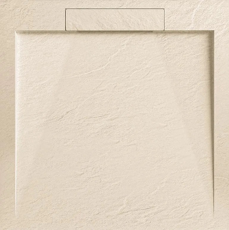 AREZZO design STONE pala hatású öntött márvány zuhanytálca, 90x90 cm-es, beige (2 doboz)