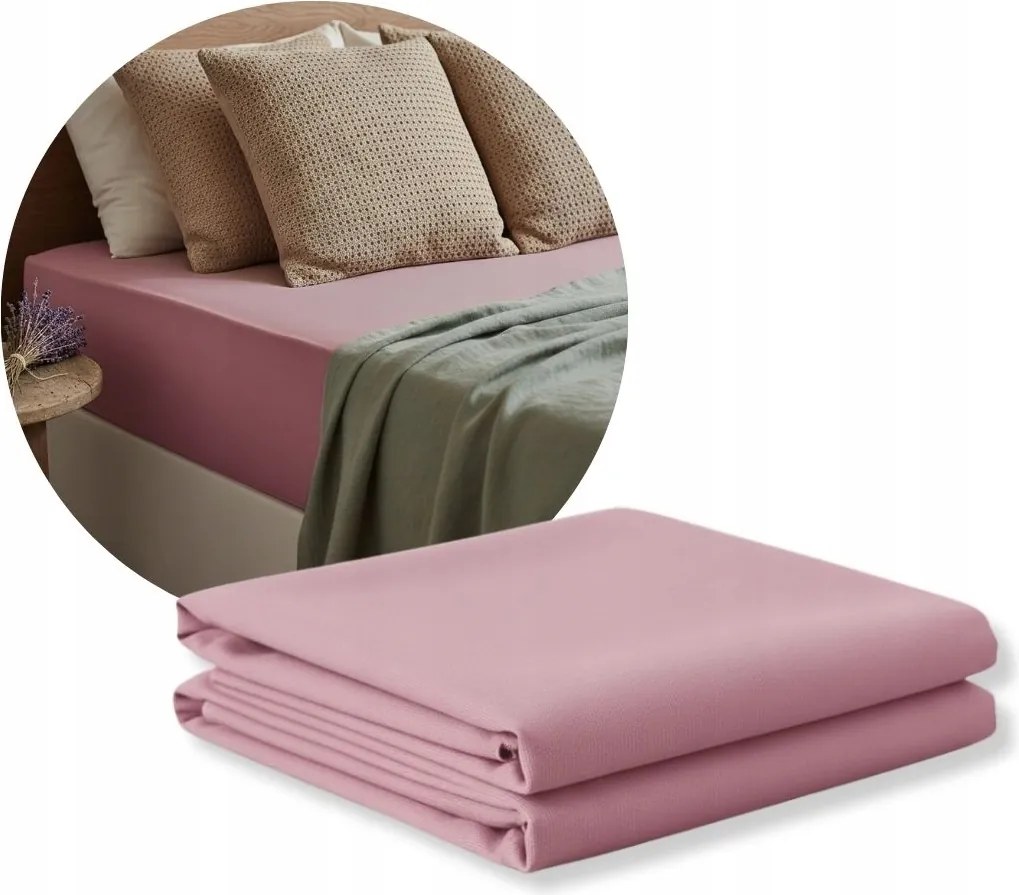 Lepedő 200x140 Piszkos Rózsaszín Jersey gumis 140x200 Matrac Lengyel