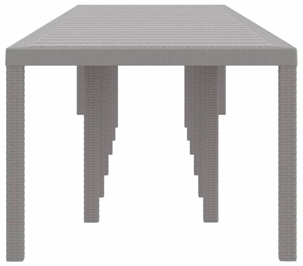 Kerti Asztal Világosszürke 400 x 100 x 73 cm polirattan