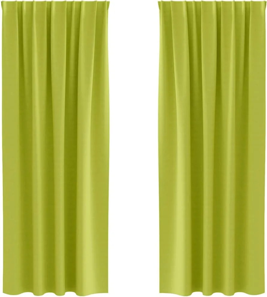 vidaXL Fekete Függöny Gyűrűkkel 2 pcs Zöld 225 x 140 cm Poliészter