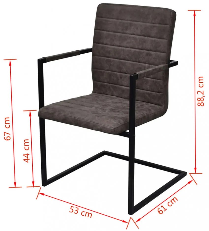 6 db barna műbőr szánkótalpas étkezőszék