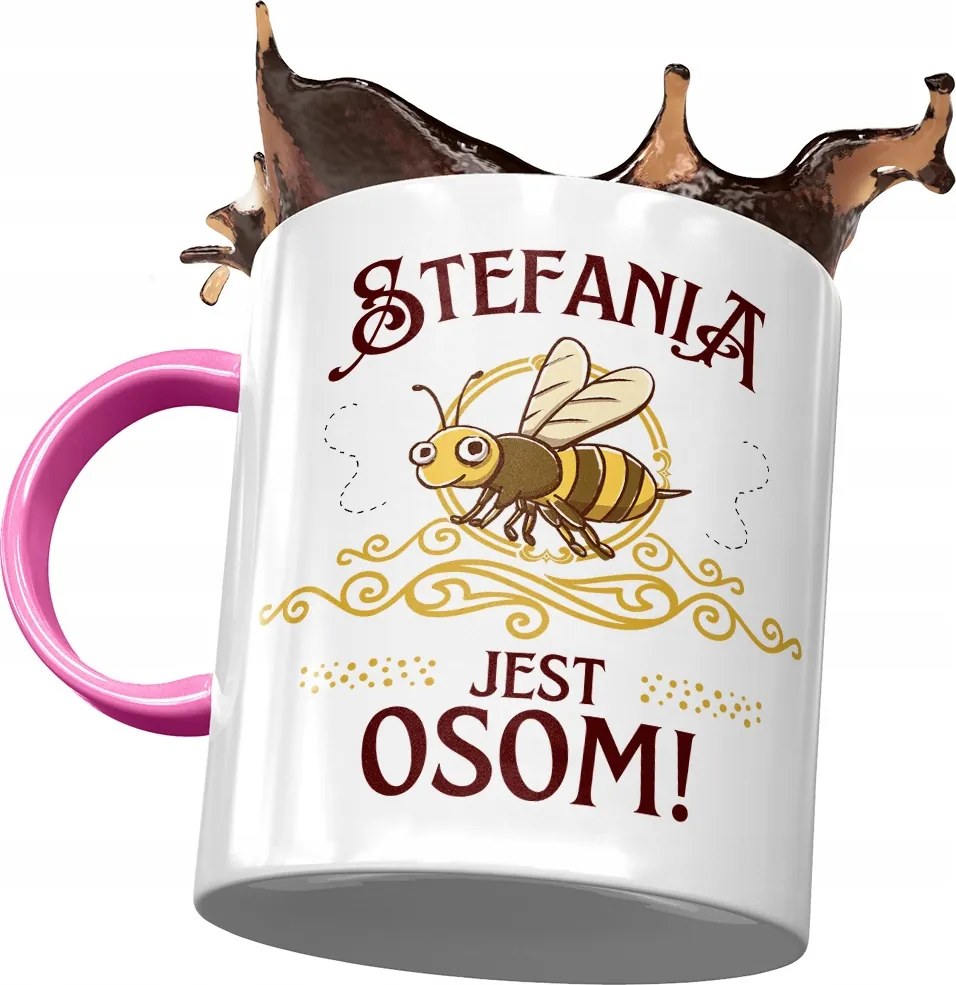 Rózsaszín Bögre Stefánia Barátnőknek Ajándék Nyomtatott Fotóval