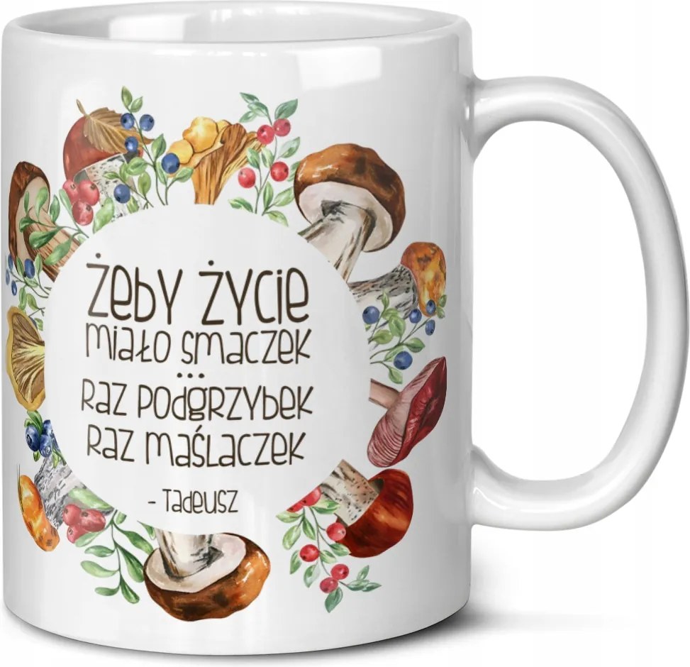 Gombász Ajándék Bögre Névvel Kívánság Szöveg Gomba Színes