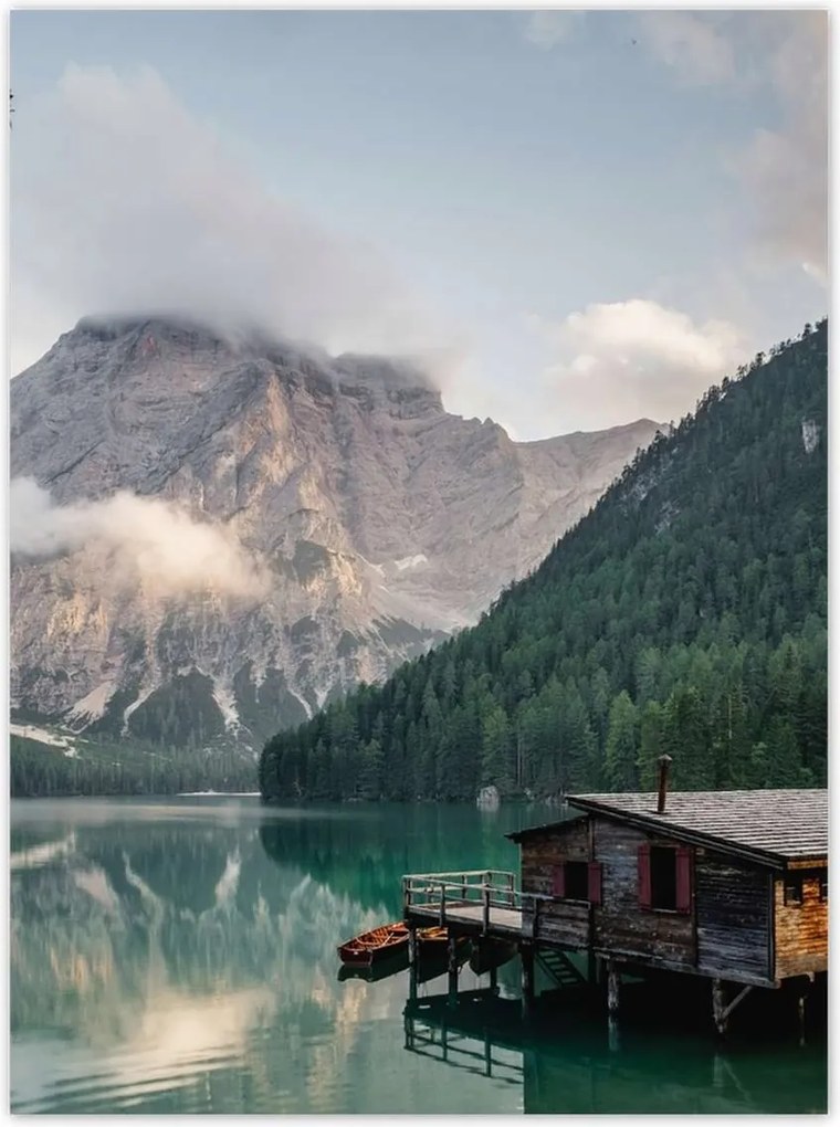 Poszterek 100x135 Tájkép hegyekkel Házikó