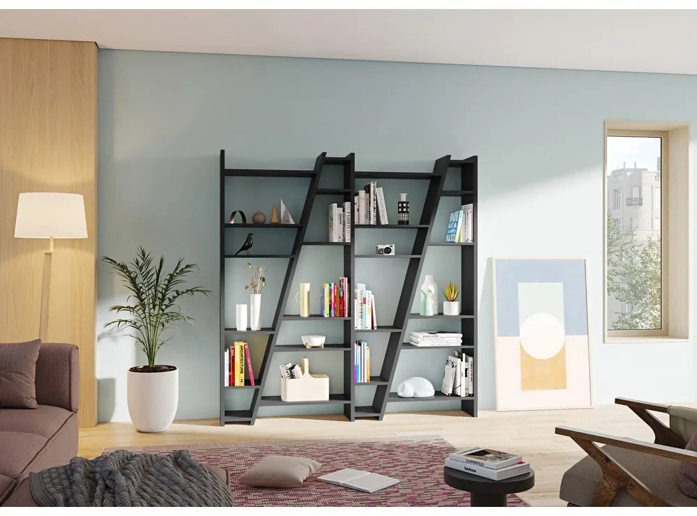 Delta matt fekete könyvespolc - TemaHome