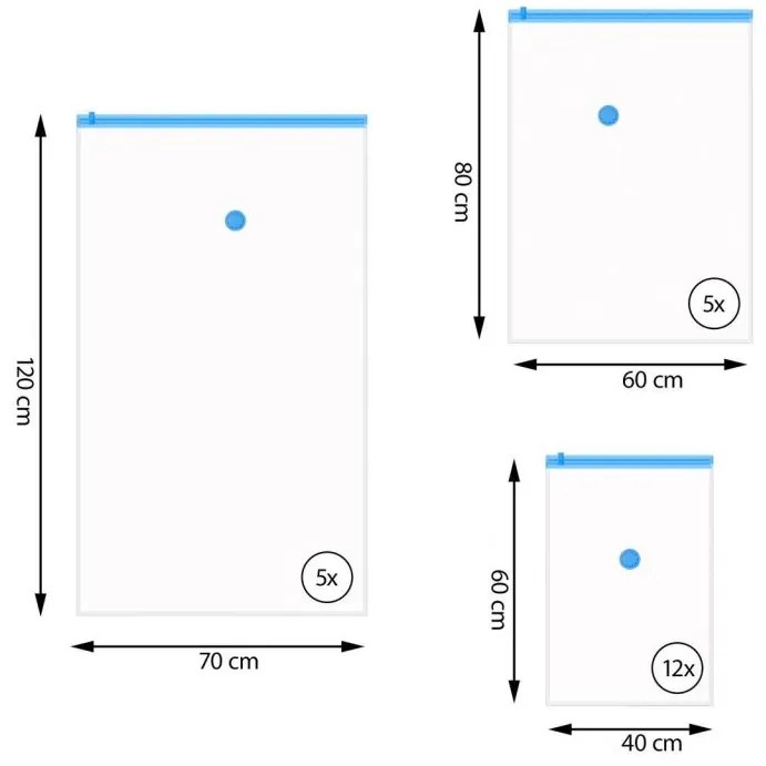 Vákumzsák készlet 3 méretben 22 db