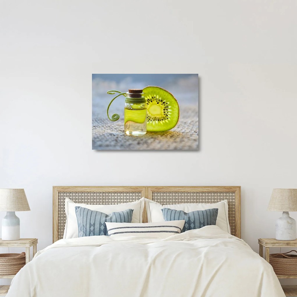 Kép - szeletelt kivi részlete (üvegen) (70x50 cm)