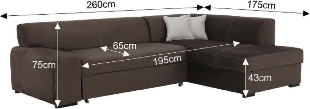 Ülőgarnitúra, barna, jobbos, MINERVA NEW