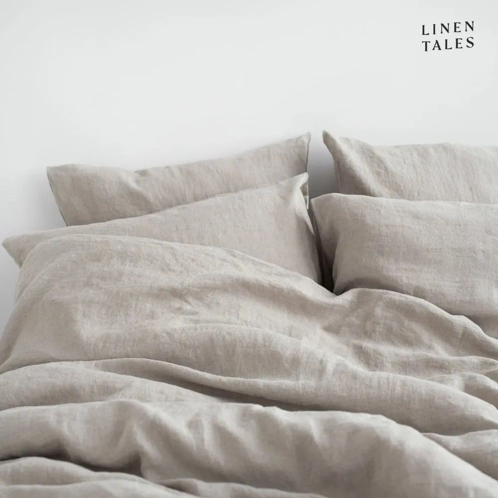 Krémszínű egyszemélyes len ágyneműhuzat 135x200 cm – Linen Tales