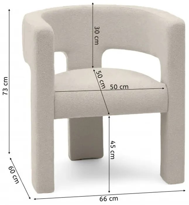 Bézs-szürke design kialakítású fotel ALPAH LOOP