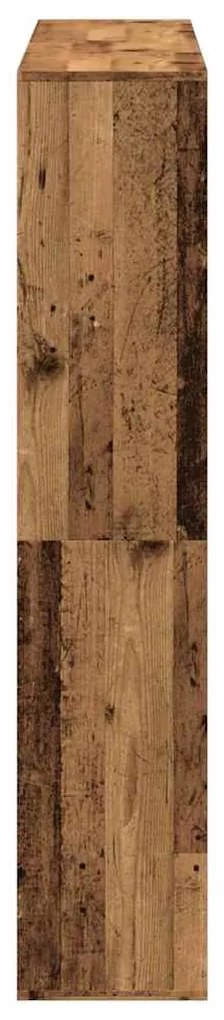 antik fa színű szerelt fa könyvszekrény 132 x 29 x 141,5 cm