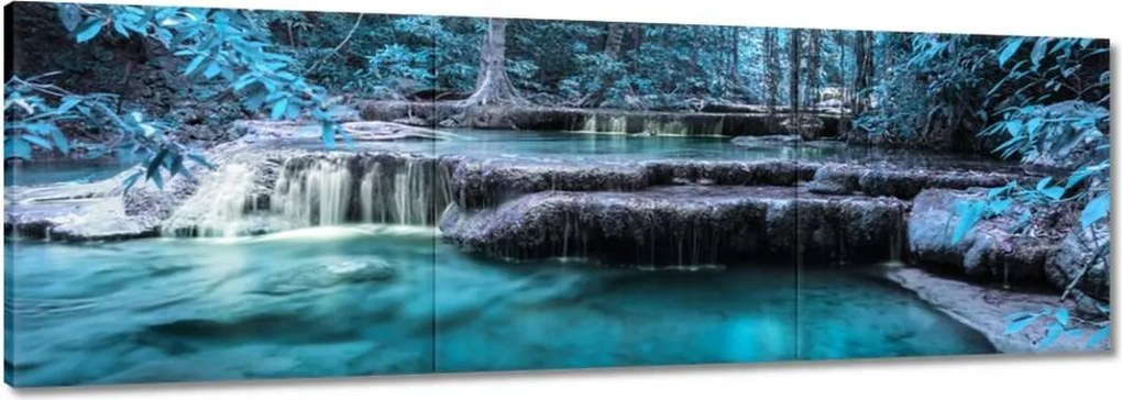 Vászonkép 90x30 Erawan Kék vízesés