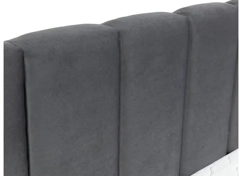 Franciaágy 180 cm Leskana (szürke) (ágyráccsal) (tárolóhellyel). 1104366