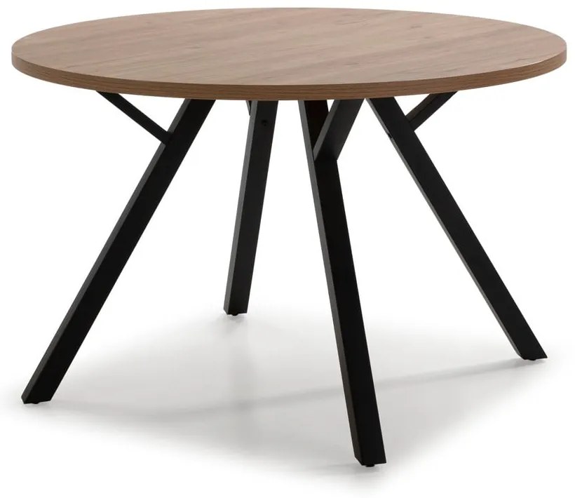 Kerek étkezőasztal tölgyfa dekorral ø 120 cm Beni - Marckeric