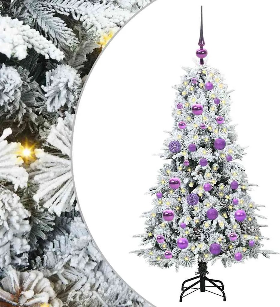 vidaXL Műanyag Hajtogatós Karácsonyfa Fehér 120 cm PE és PVC