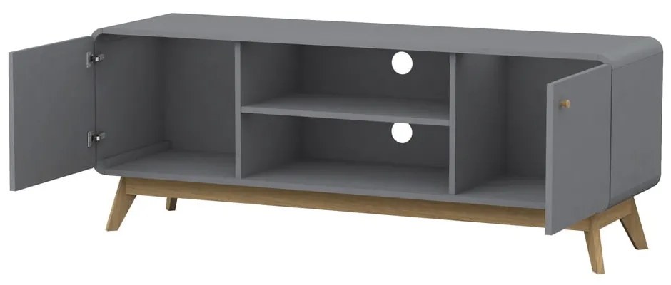 Szürke TV-állvány 140x53 cm Caitlin – Støraa