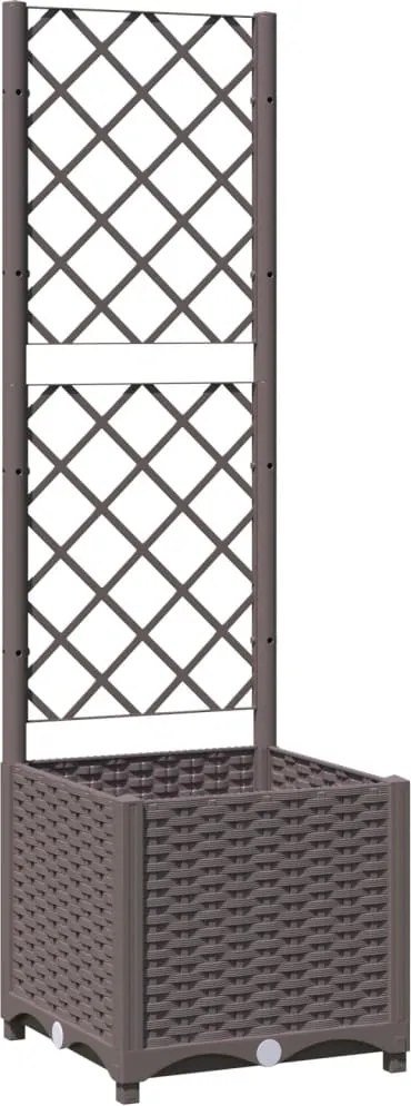 vidaXL barna polipropilén rácsos kerti ültetőláda 40 x 40 x 136 cm