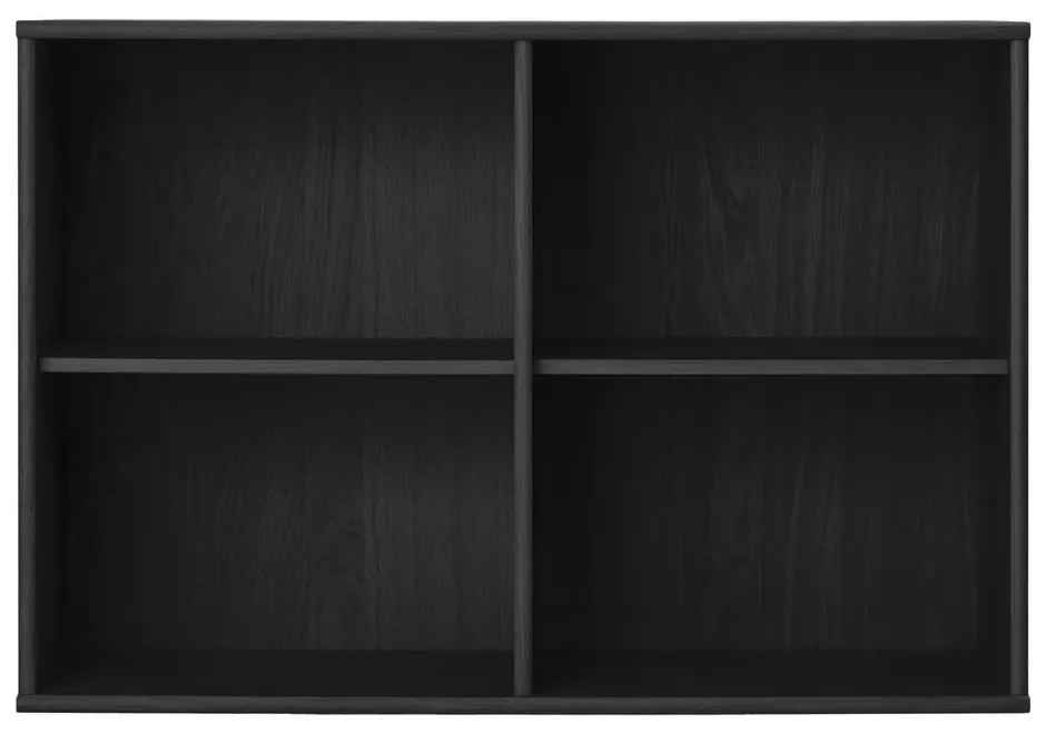 Fekete függő könyvespolc kőrisfa dekorral 89x61 cm Mistral – Hammel Furniture