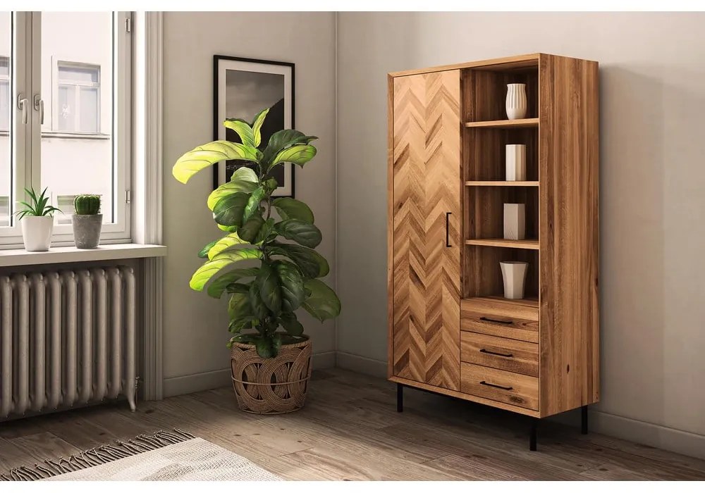 Natúr színű tölgyfa ruhásszekrény 97x176 cm Abies – The Beds