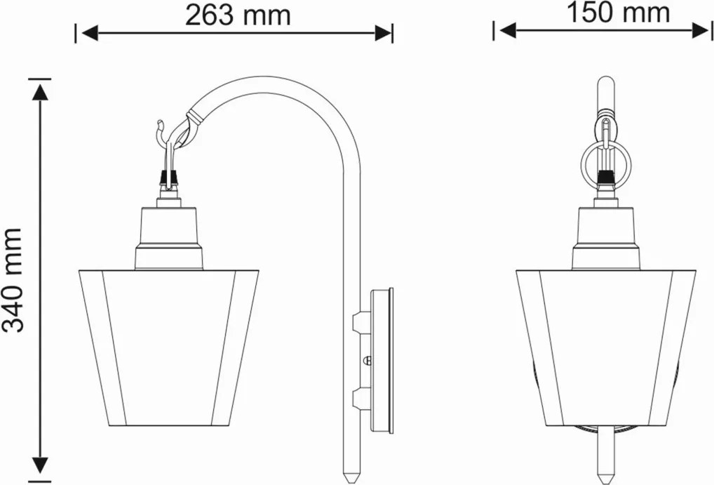 POLUX 312266 GIZA Modern Kültéri Fali Lámpa Fehér, Matt Fekete E27 IP44