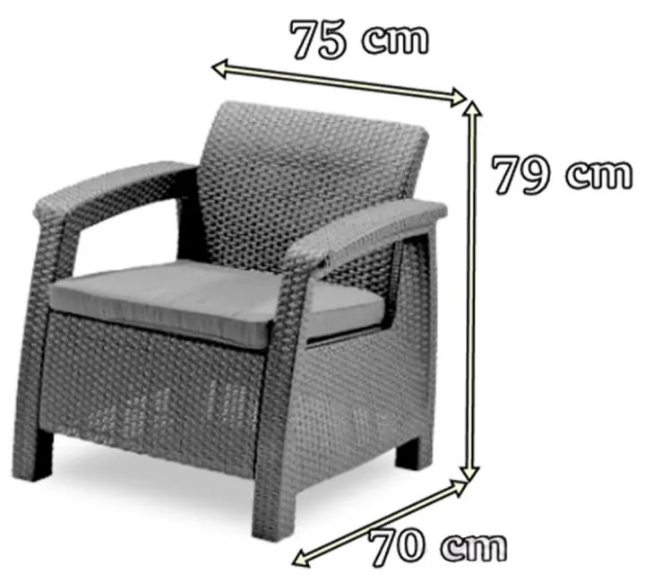 Corfu Fiesta III kerti bútor garnitúra futura asztallal