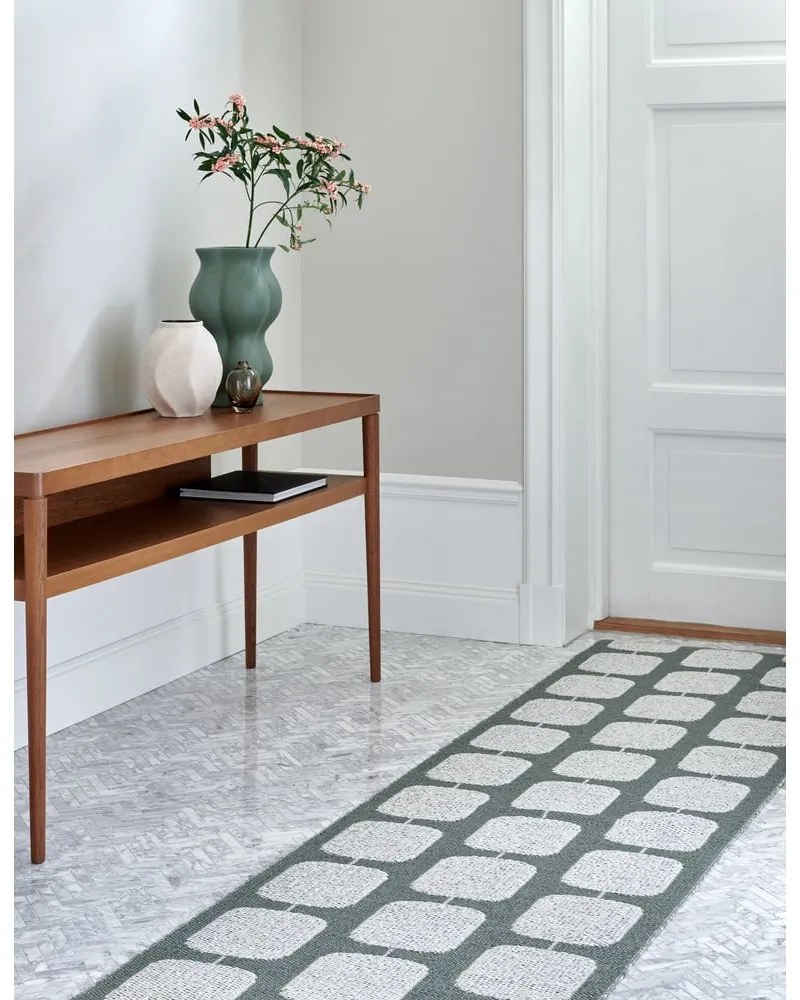 Zöld-krémszínű kültéri-beltéri futószőnyeg 70x300 cm Sten Army – Pappelina