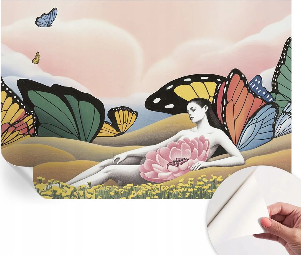 Öntapadós fotótapéta Nappaliba és Hálószobába Pillangó rét 152x104