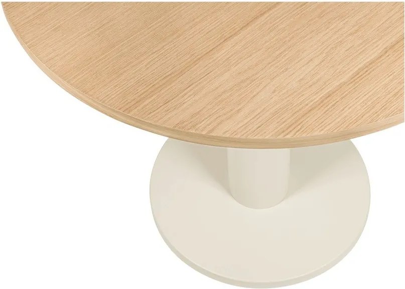 Kerek étkezőasztal tölgyfa dekoros asztallappal ø 80 cm Sool – noo.ma