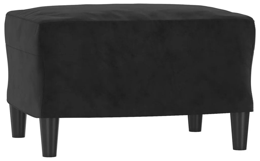 vidaXL fekete bársony kanapéfotel lábtartóval 60 cm