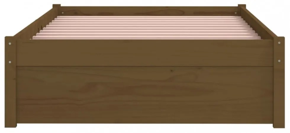 mézbarna tömör fa ágykeret 90 x 200 cm