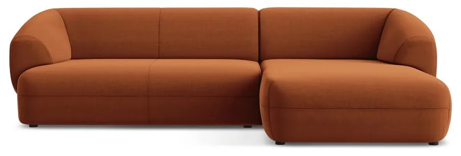 Narancssárga bársony sarokkanapé (jobb oldali) Moana – Makamii