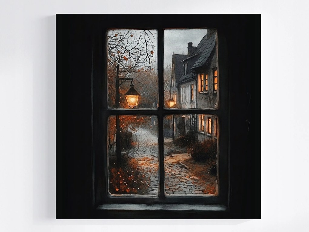 Vászonkép Canvas Ablak Kilátás Ősz Anglia Város Ősz 80x80