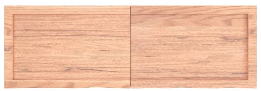 világosbarna kezelt tömör tölgyfa fali polc 120 x 40 x (2-4) cm
