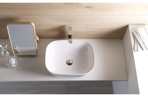 Bathco 4072 - OLEA ráépíthető mosdó 49x40 cm porcelán/fehér