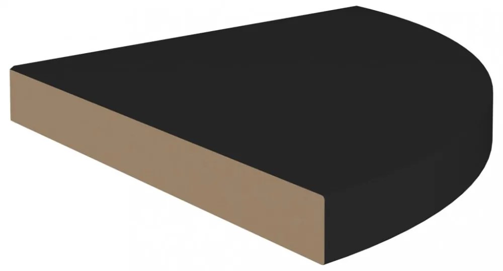 4 db fekete MDF lebegő sarokpolc 35 x 35 x 3,8 cm