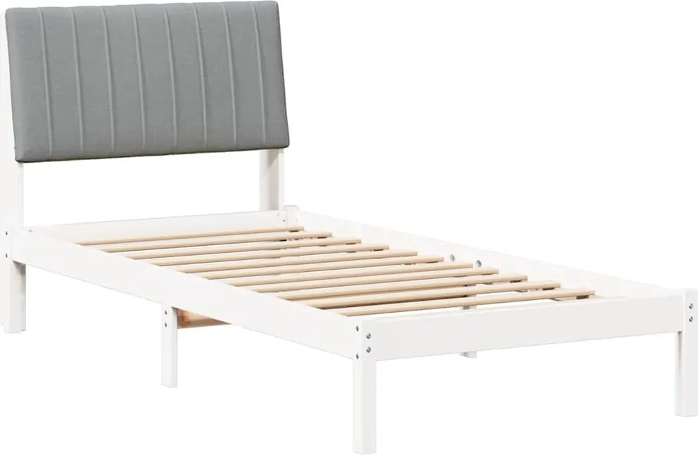 vidaXL Ágykeret fejtámlával Fehér 90 x 190 cm Tömör fenyőfa