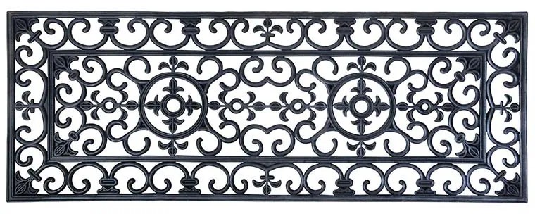 Gumi lábtörlő, fekete, 120 x 45 cm