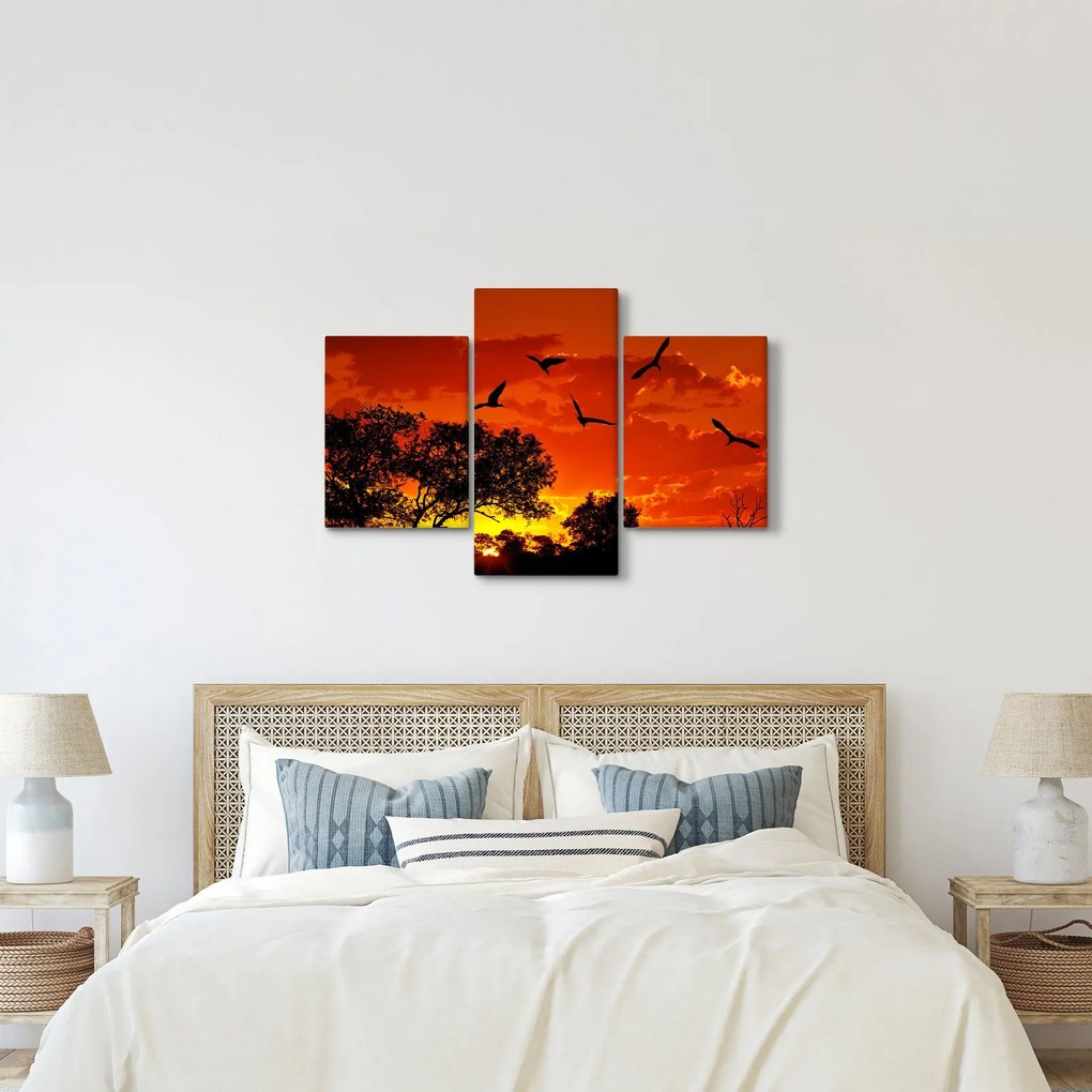 Madarak képe naplementekor (90x60 cm)