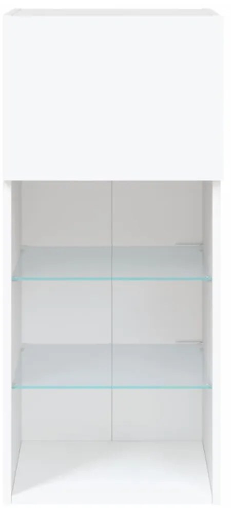 fehér TV-szekrény LED-lámpákkal 40,5x30x90 cm